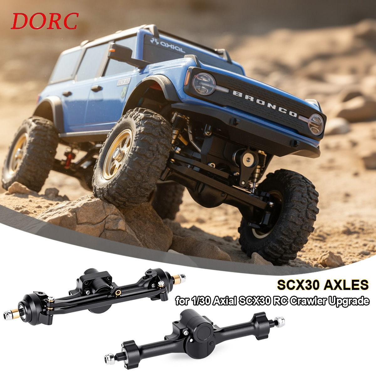 SCX30 1/30 +5mm Aluminum Front - Rc Crawler Axle Parts recension och pris